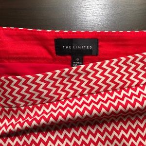 Red and white zig zag pencil skirt